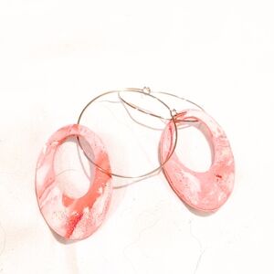 Elegant Pink Hoop Earrings